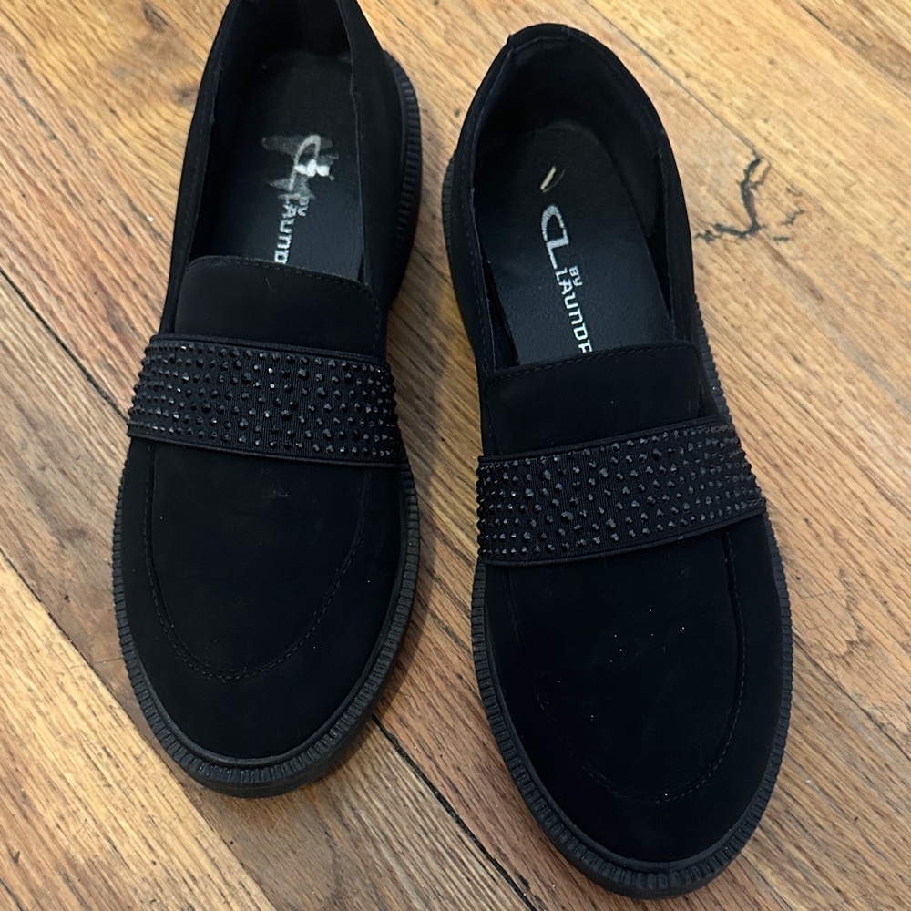 CL by Laundry Black Studded Slip-Ons - Size 6